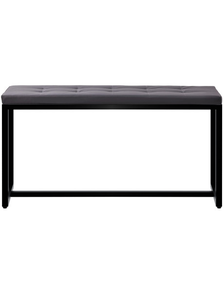 Banquette d’entrée noire en polyuréthane et métal noir 100 x 40 x 48 cm Néva  - 1