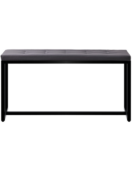 Banquette d’entrée noire en polyuréthane et métal noir 100 x 40 x 48 cm Néva