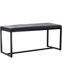 Banquette d’entrée noire en polyuréthane et métal noir 100 x 40 x 48 cm Néva