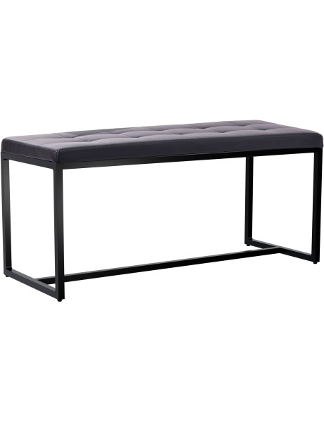 Banquette d’entrée noire en polyuréthane et métal noir...