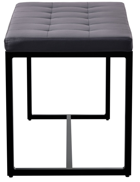 Banquette d’entrée noire en polyuréthane et métal noir 100 x 40 x 48 cm Néva