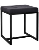 Tabouret d’appoint noir en polyester et métal noir 40 x 40 x 48 cm Néva