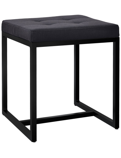 Tabouret d’appoint noir en polyester et métal noir 40 x...