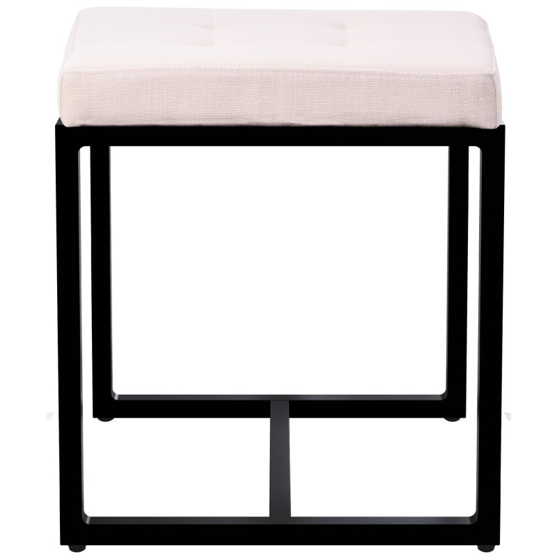 Tabouret d’appoint crème en polyester...