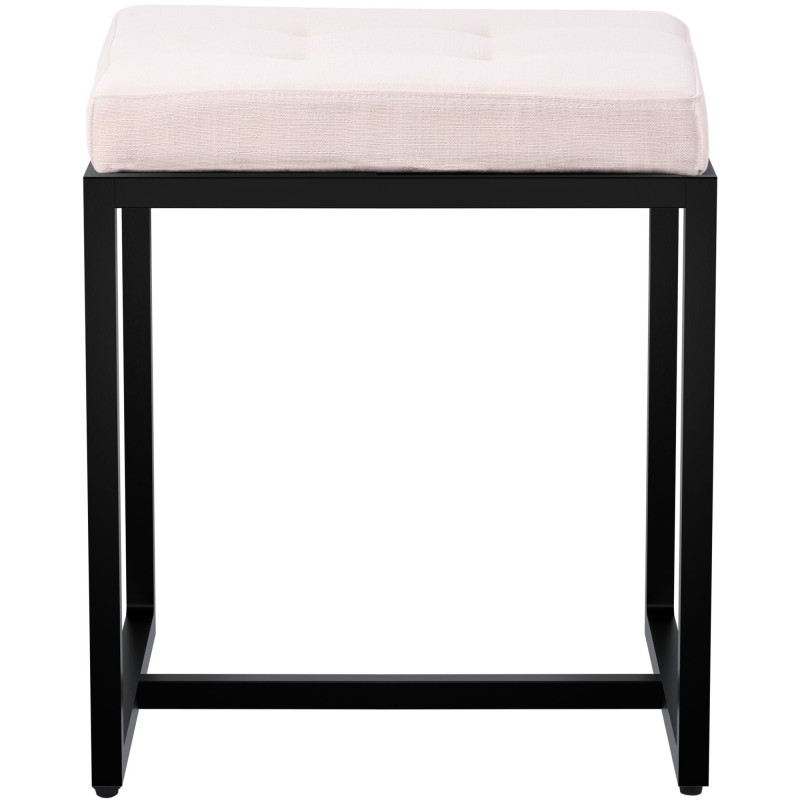 Tabouret d’appoint crème en polyester...