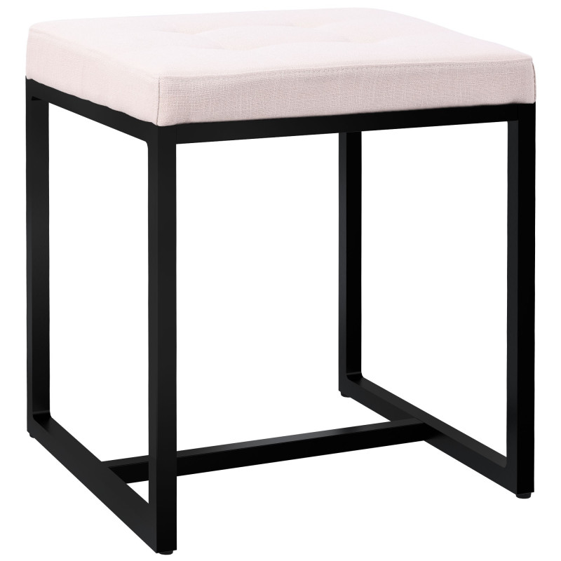 Tabouret d’appoint crème en polyester...