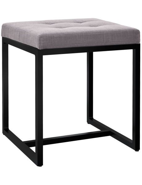 Tabouret d’appoint gris en polyester et métal noir 40 x...