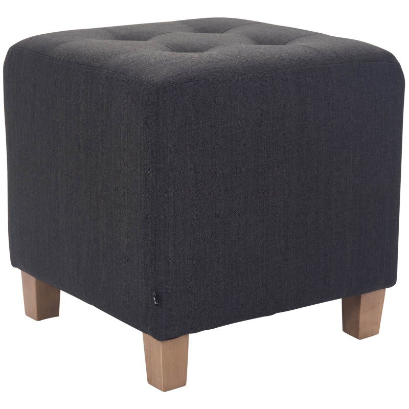 Pouf repose-pieds carré gris foncé en...