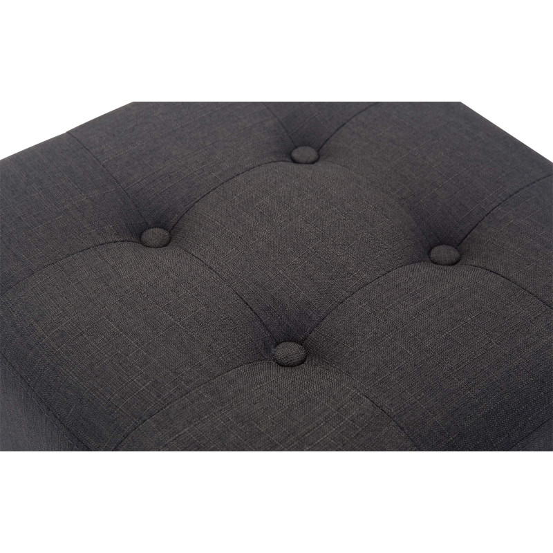 Pouf repose-pieds carré gris foncé en...