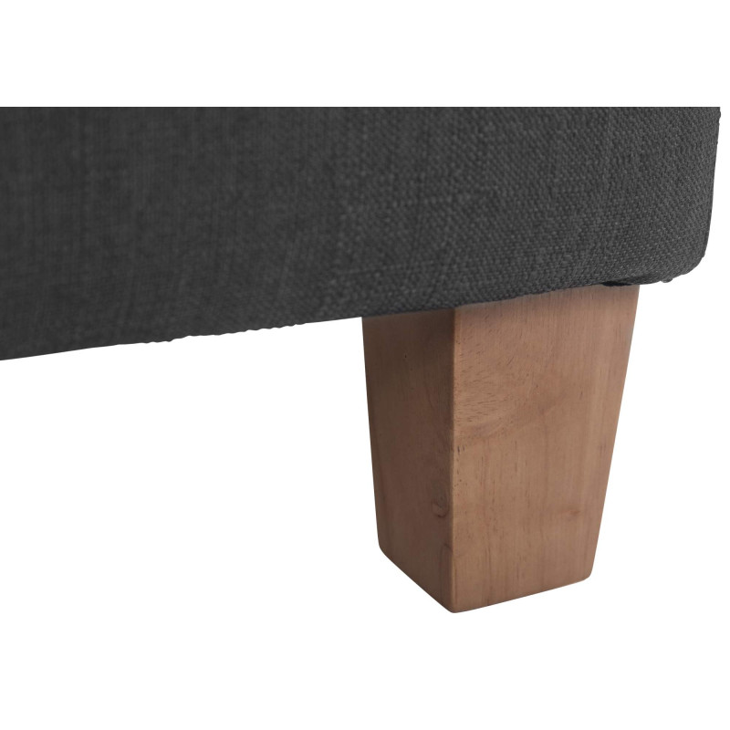 Pouf repose-pieds carré gris foncé en...