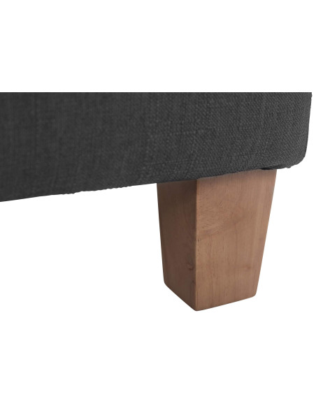 Pouf repose-pieds carré gris foncé en polyester et bois 45 x 45 x 46 cm Varenne