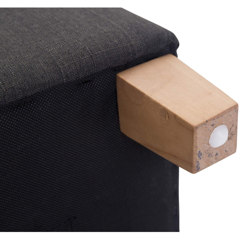 Pouf repose-pieds carré gris foncé en...