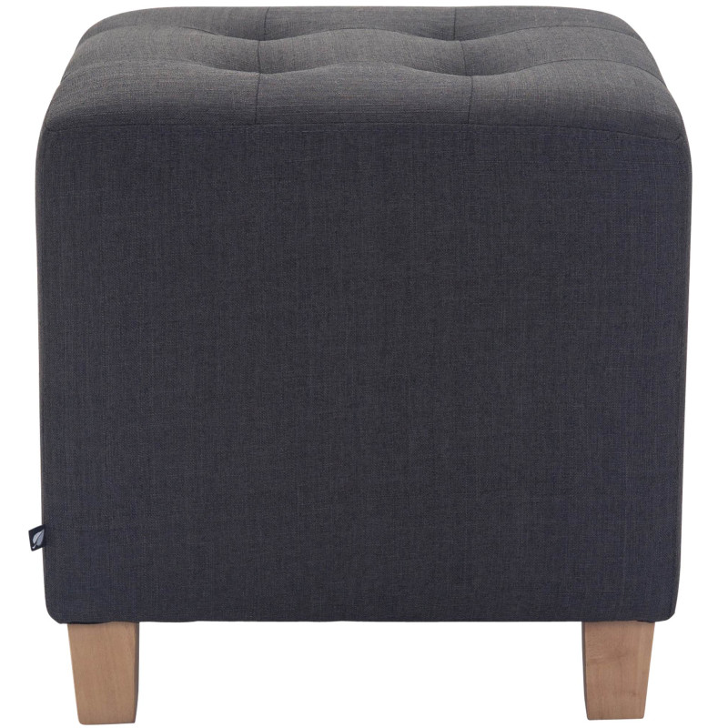 Pouf repose-pieds carré gris foncé en...