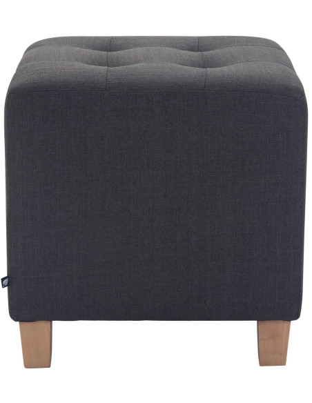 Pouf repose-pieds carré gris foncé en polyester et bois 45 x 45 x 46 cm Varenne
