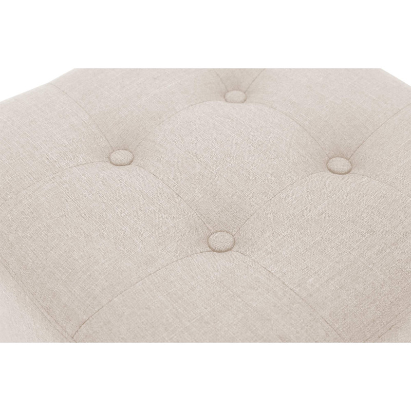 Pouf repose-pieds carré crème en...
