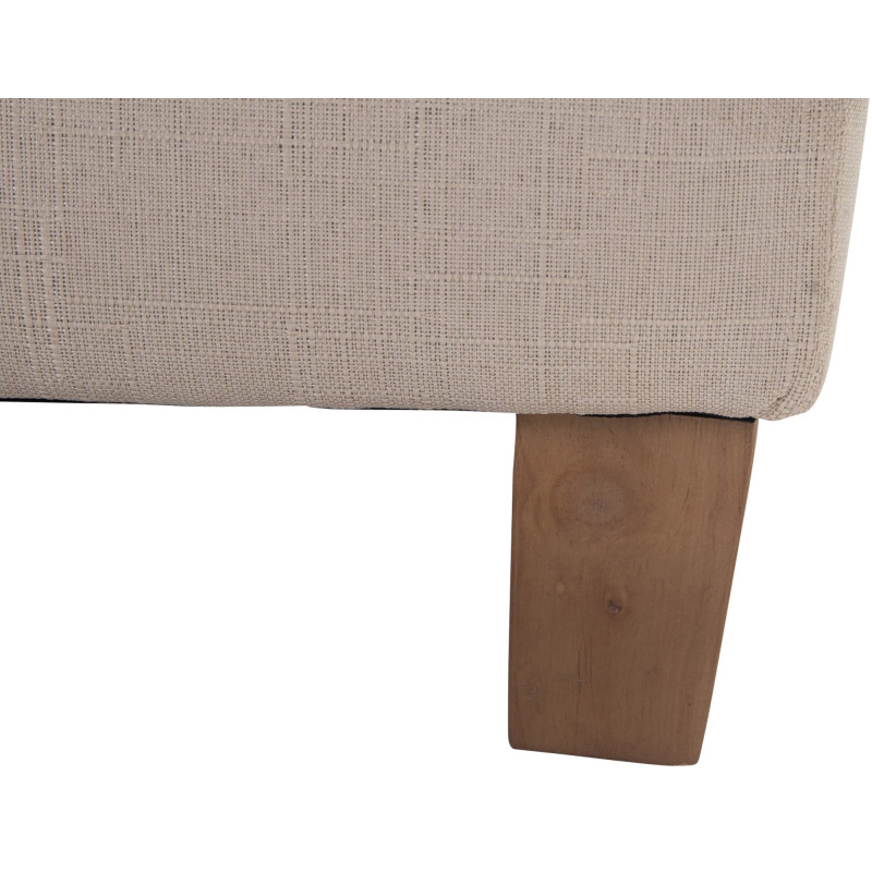 Pouf repose-pieds carré crème en...