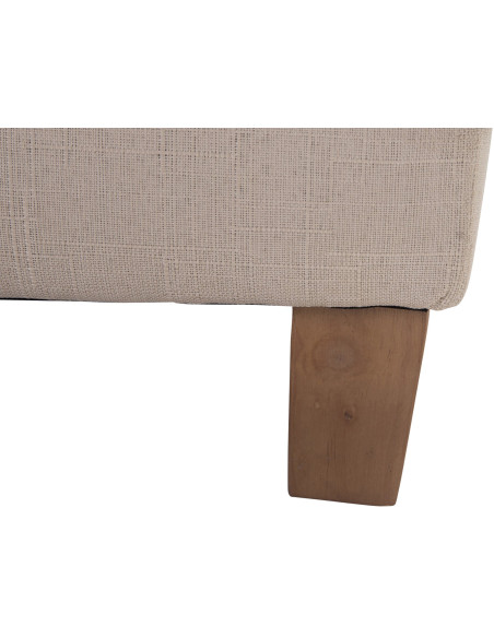 Pouf repose-pieds carré crème en polyester et bois 45 x 45 x 46 cm Varenne