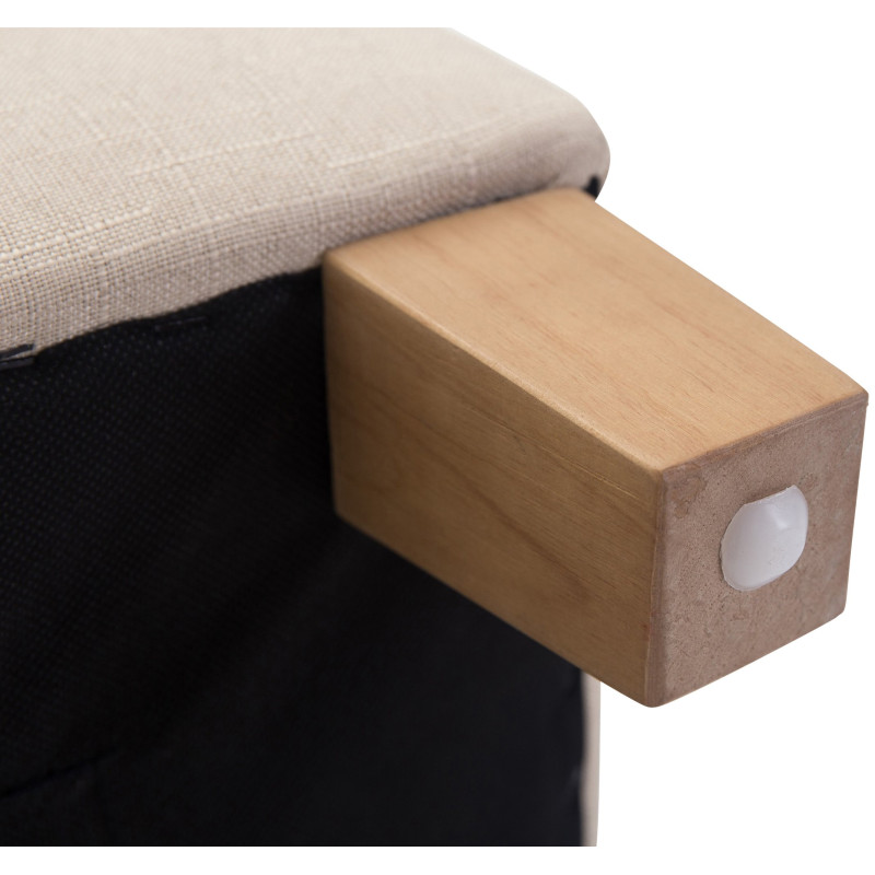 Pouf repose-pieds carré crème en...