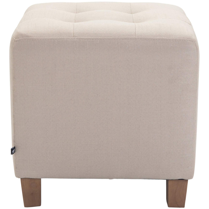 Pouf repose-pieds carré crème en...