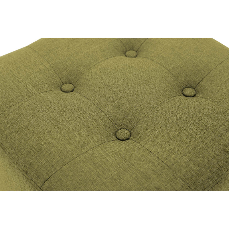 Pouf repose-pieds carré vert en...