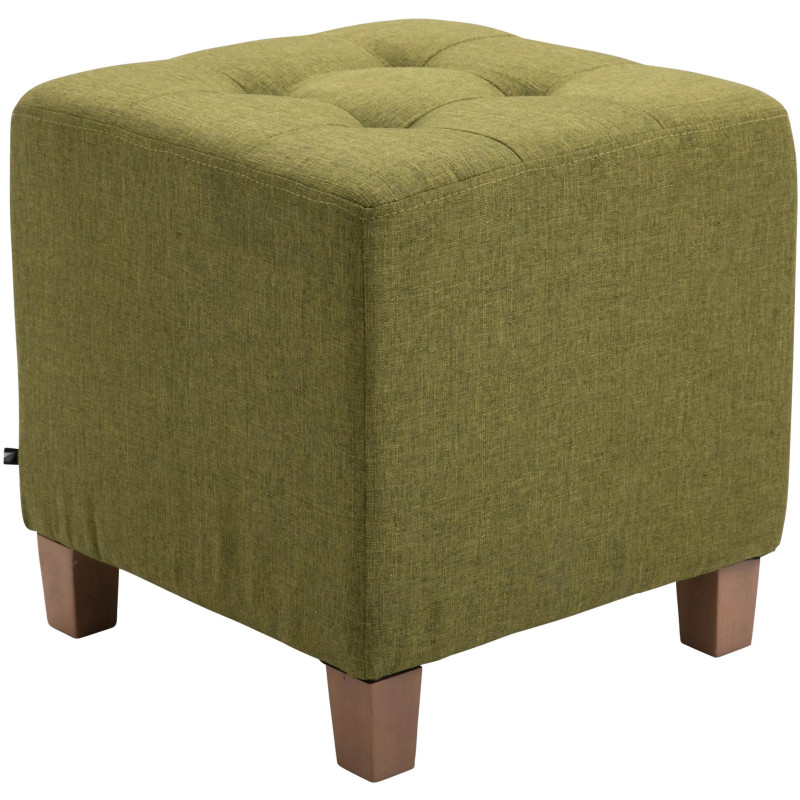 Pouf repose-pieds carré vert en...