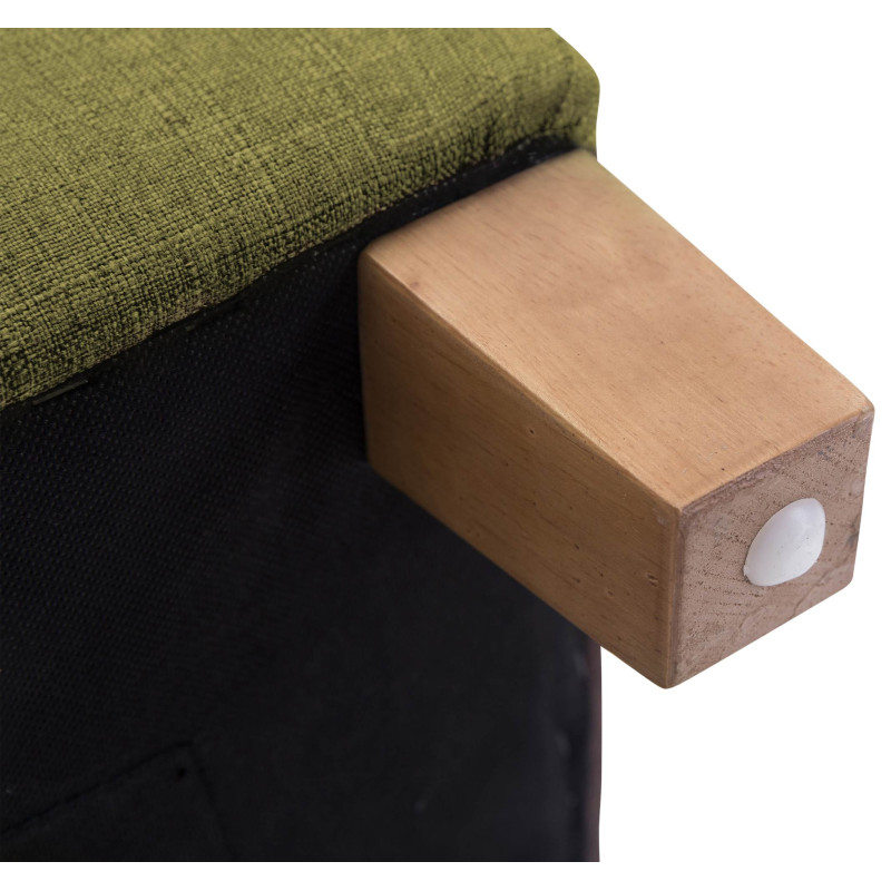 Pouf repose-pieds carré vert en...