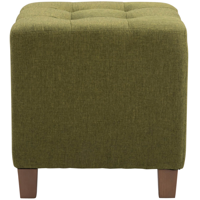 Pouf repose-pieds carré vert en...