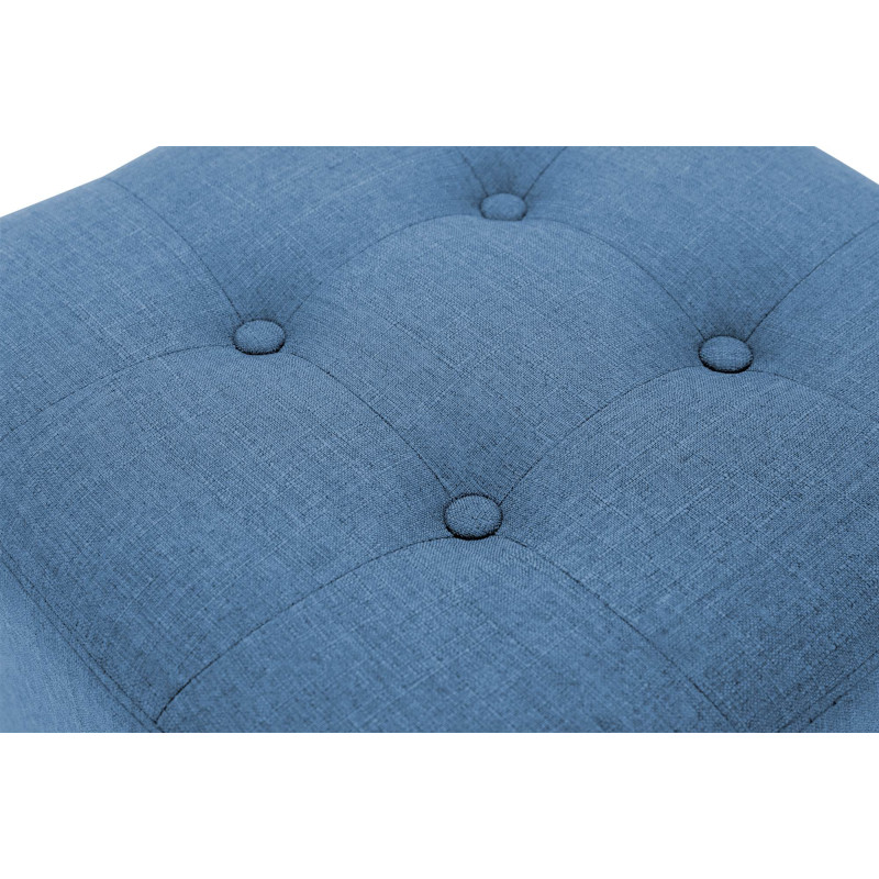 Pouf repose-pieds carré bleu en...
