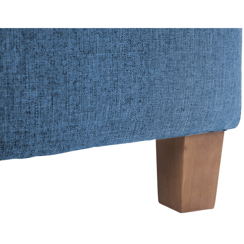 Pouf repose-pieds carré bleu en...