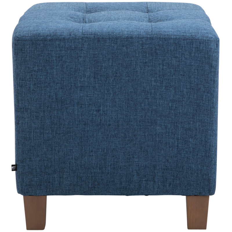 Pouf repose-pieds carré bleu en...