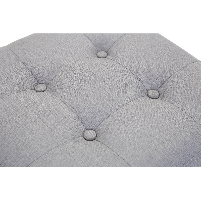 Pouf repose-pieds carré gris clair en...