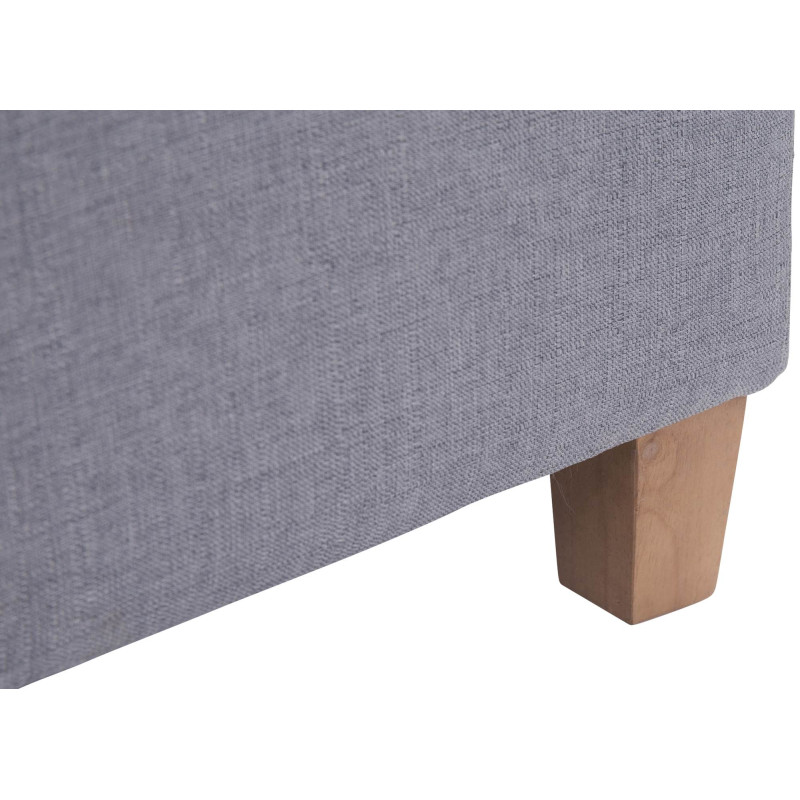 Pouf repose-pieds carré gris clair en...