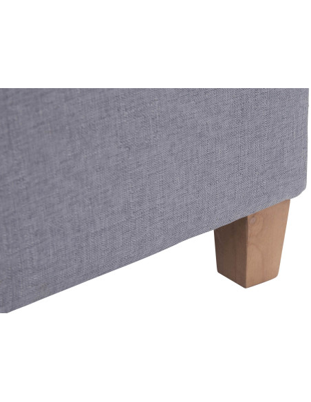 Pouf repose-pieds carré gris clair en polyester et bois 45 x 45 x 46 cm Varenne