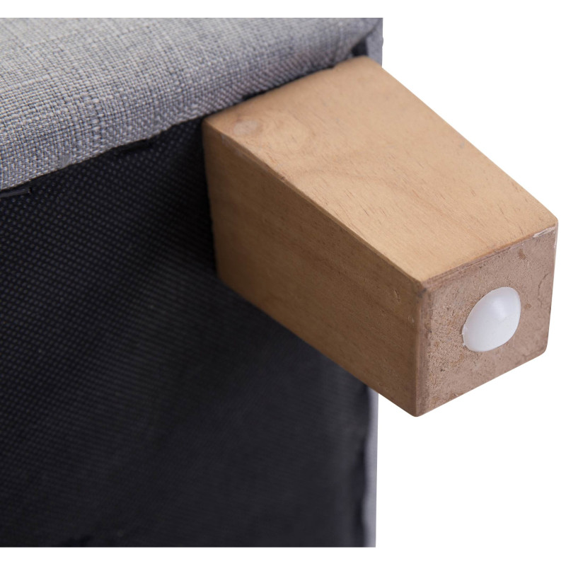Pouf repose-pieds carré gris clair en...