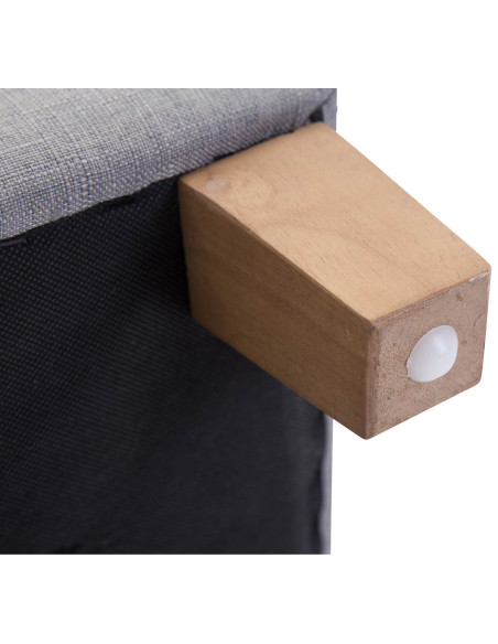Pouf repose-pieds carré gris clair en polyester et bois 45 x 45 x 46 cm Varenne