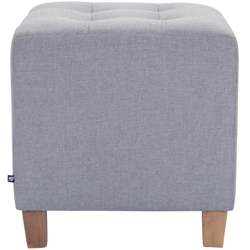 Pouf repose-pieds carré gris clair en...