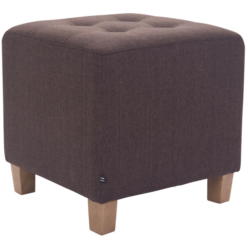Pouf repose-pieds carré brun en...