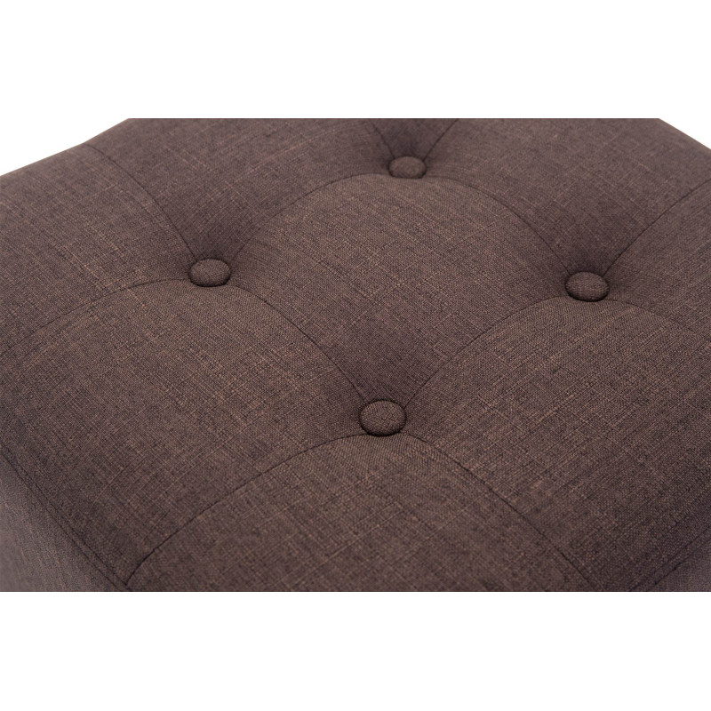 Pouf repose-pieds carré brun en...