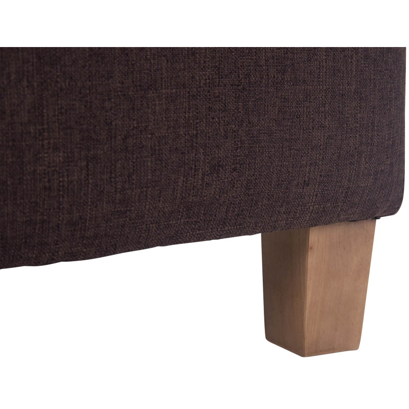 Pouf repose-pieds carré brun en...