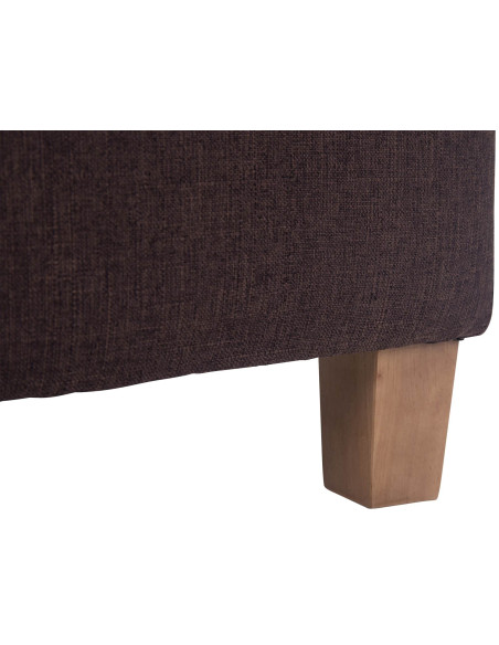 Pouf repose-pieds carré brun en polyester et bois 45 x 45 x 46 cm Varenne
