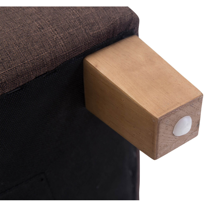 Pouf repose-pieds carré brun en...