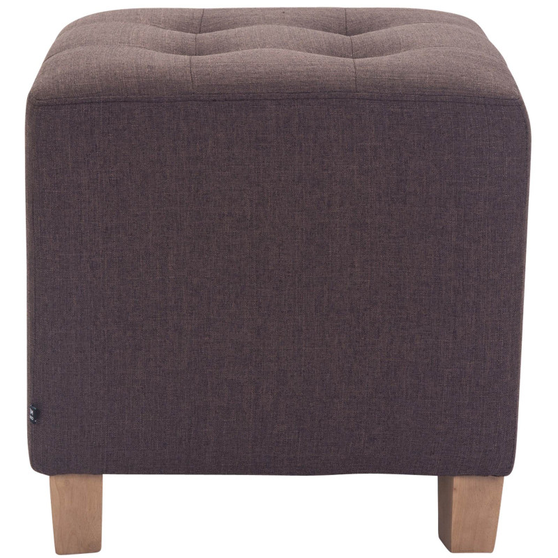 Pouf repose-pieds carré brun en...