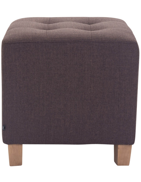 Pouf repose-pieds carré brun en polyester et bois 45 x 45 x 46 cm Varenne