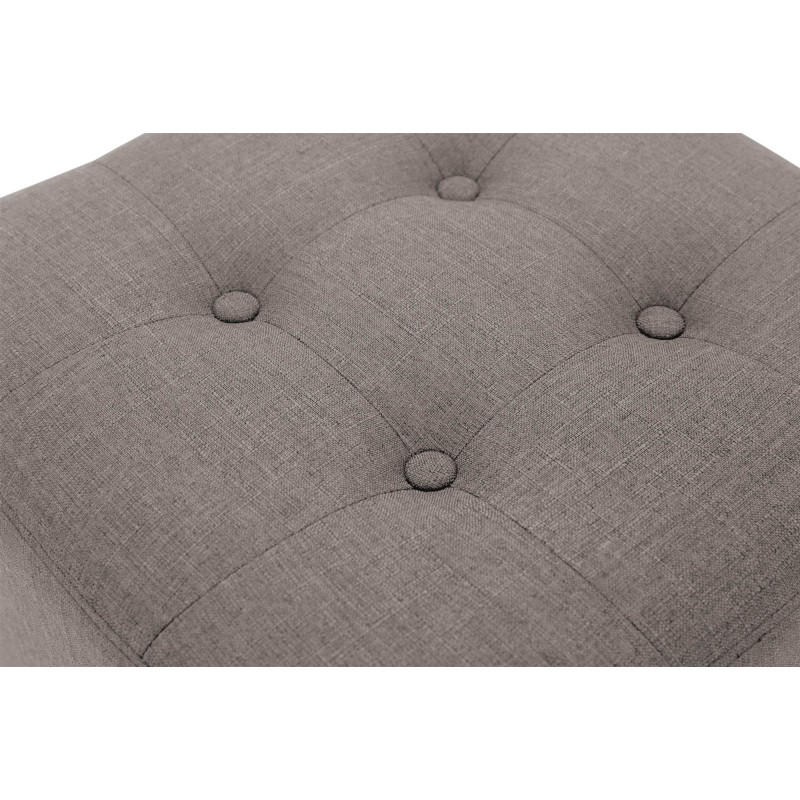 Pouf repose-pieds carré taupe en...