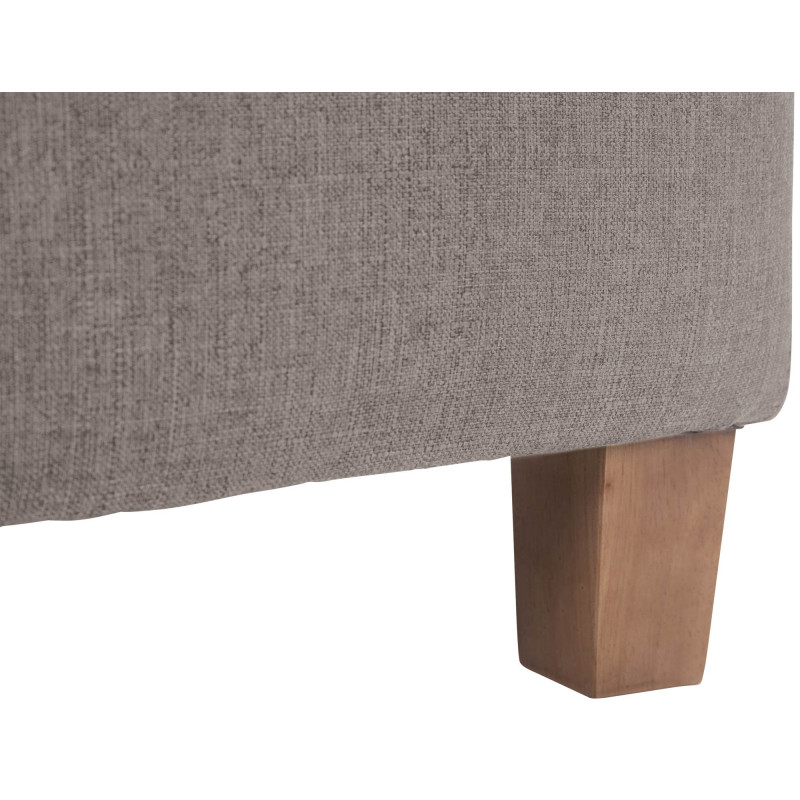 Pouf repose-pieds carré taupe en...
