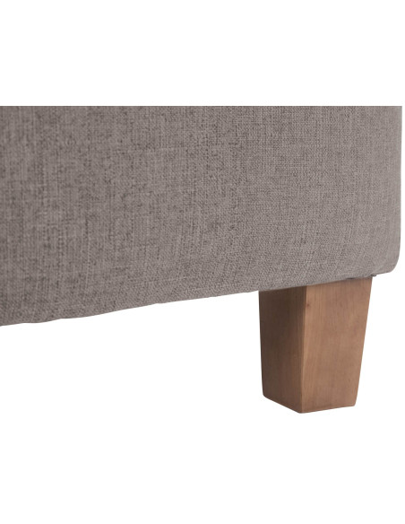 Pouf repose-pieds carré taupe en polyester et bois 45 x 45 x 46 cm Varenne