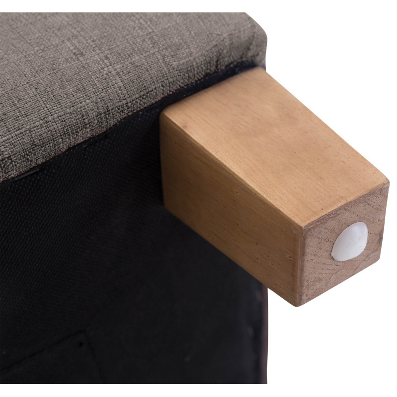 Pouf repose-pieds carré taupe en...