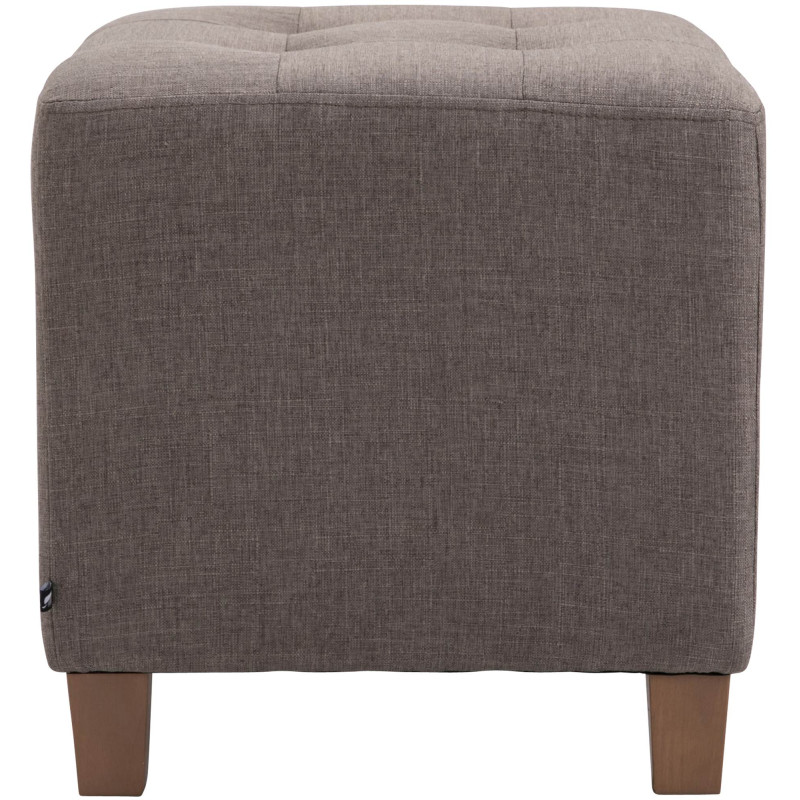 Pouf repose-pieds carré taupe en...