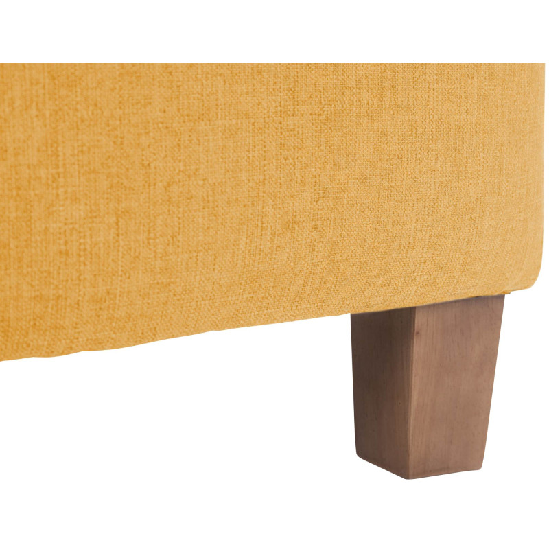 Pouf repose-pieds carré jaune en...