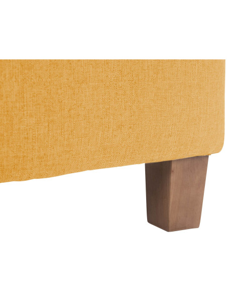 Pouf repose-pieds carré jaune en polyester et bois 45 x 45 x 46 cm Varenne